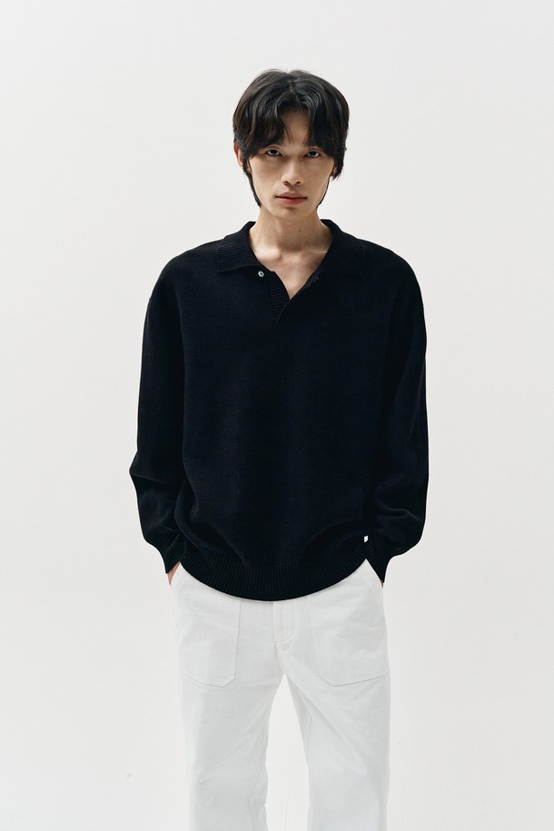 THE KNIT COMPANY - 스웨터 - 울 블렌드 볼드 카라 니트 5color