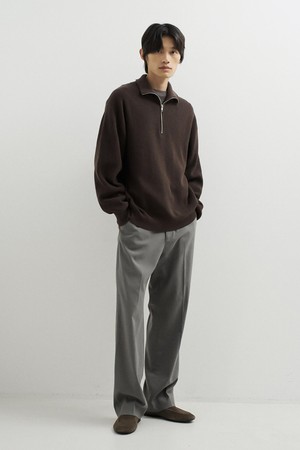 마일드 코튼 하프집업 니트