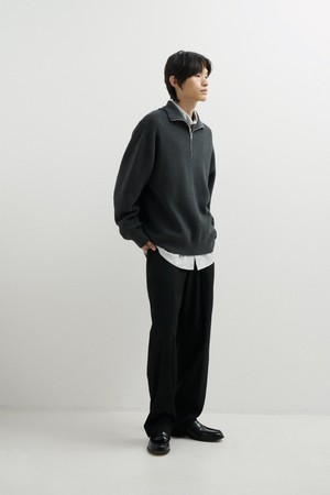 마일드 코튼 하프집업 니트