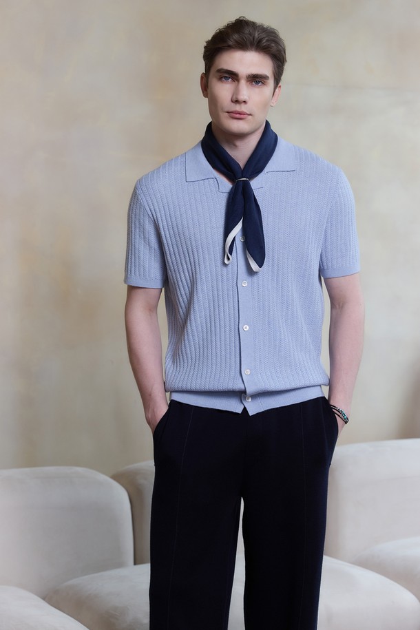 THEKNITCOMPANY - 가디건 - (M) 울 블렌드 폴로 가디건