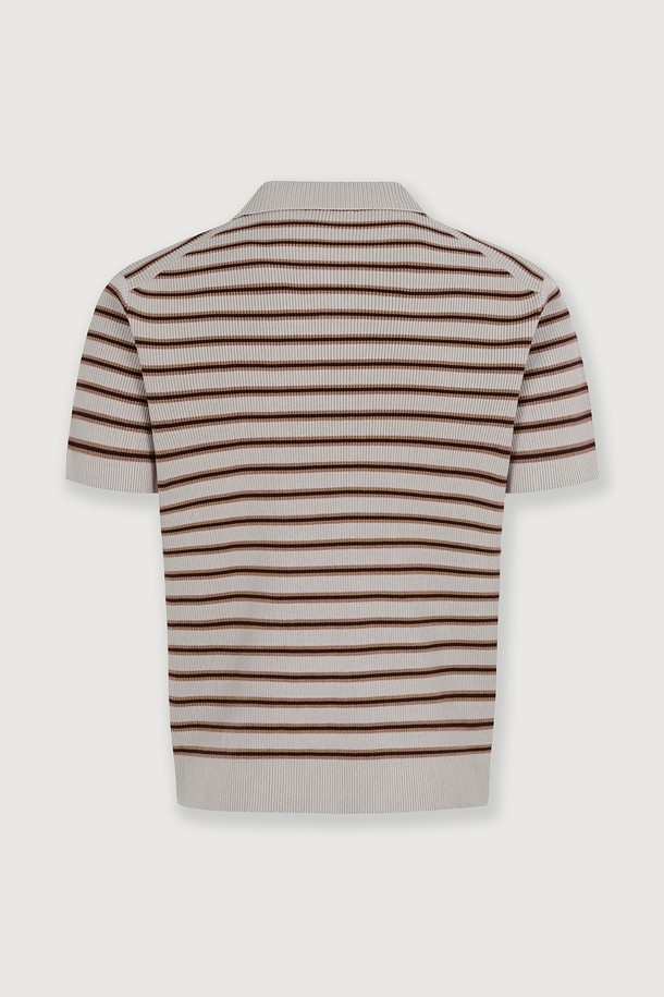 THEKNITCOMPANY - 스웨터 - (M) 오레아 스트라이프 골지 폴로 니트 3color
