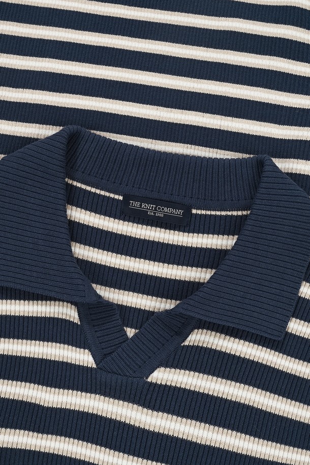 THEKNITCOMPANY - 스웨터 - (M) 오레아 스트라이프 골지 폴로 니트 3color