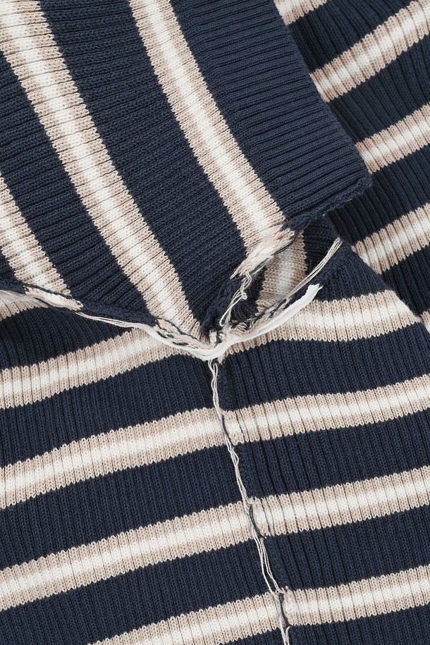 THEKNITCOMPANY - 스웨터 - (M) 오레아 스트라이프 골지 폴로 니트 3color
