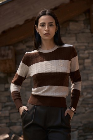 리스 실크 스트라이프 스웨터