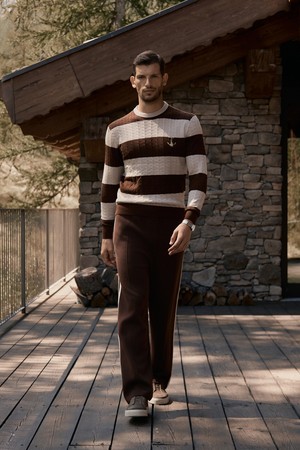 리스 실크 스트라이프 스웨터