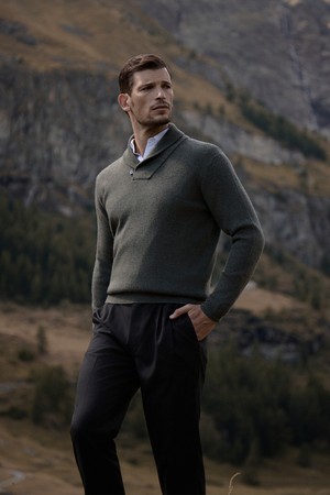 (M) 발투르 울 숄카라 스웨터 3color