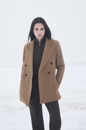 (W) 지오보 울 더블 코트 [태피 카멜]
