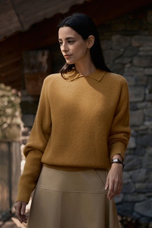 (W) 마엔 로얄 알파카 폴로 스웨터 2color