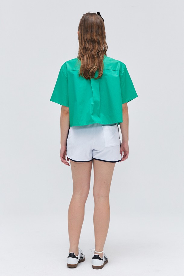 EZIO WOMEN - 셔츠 - Wide Crop Half Shirts - Green