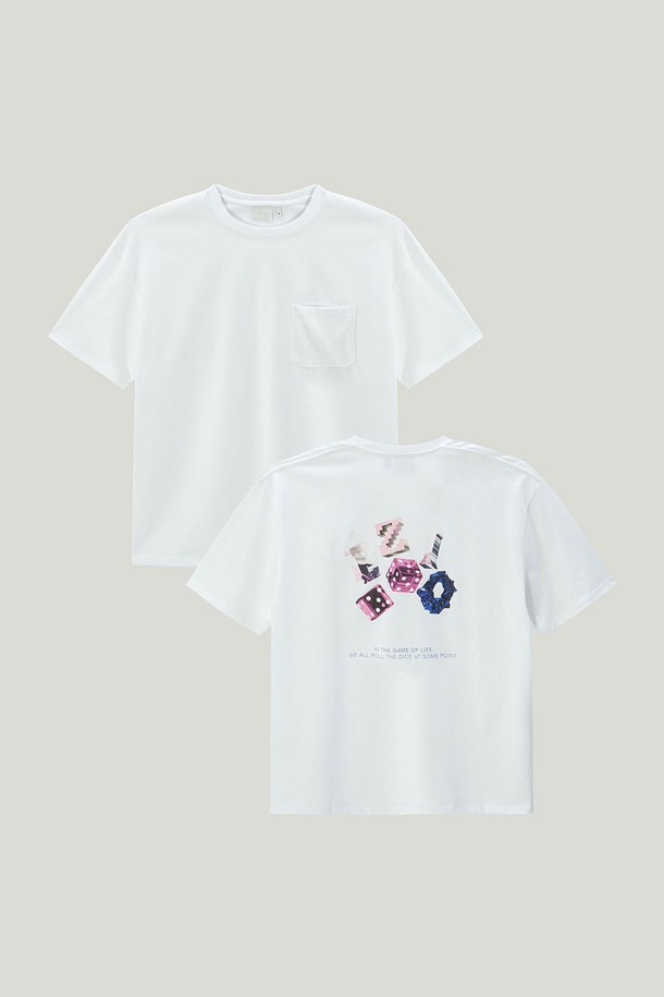 EZIO - 반팔티셔츠 - Graphic T-Shirt_White Dice