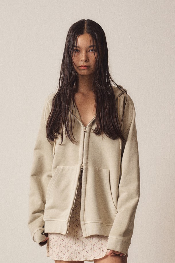 EZIO WOMEN - 후드 집업 - W Raven Extension Hooded Zip-Up_Beige