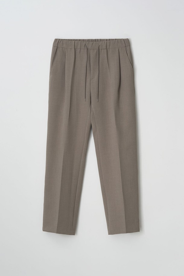 EZIO - 슬랙스/수트팬츠 - Semi-wide One-tuck Banding Pants_Beige