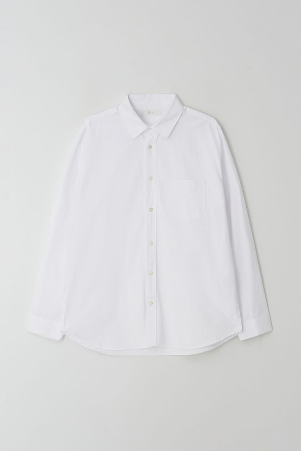 EZIO - 긴팔셔츠 - Simple Oversize twill shirt_White