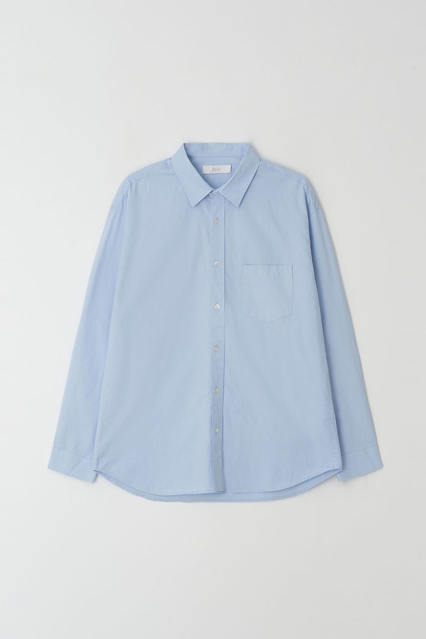 EZIO - 긴팔셔츠 - Simple Oversize twill shirt_Sky Blue