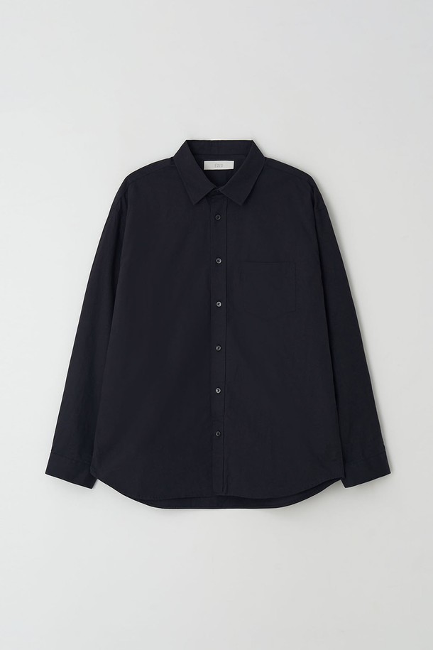 EZIO - 긴팔셔츠 - Simple Oversize twill shirt_Navy