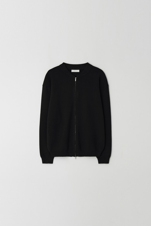 EZIO - 가디건 - Minimal 2-way Zip-up Cardigan_Black