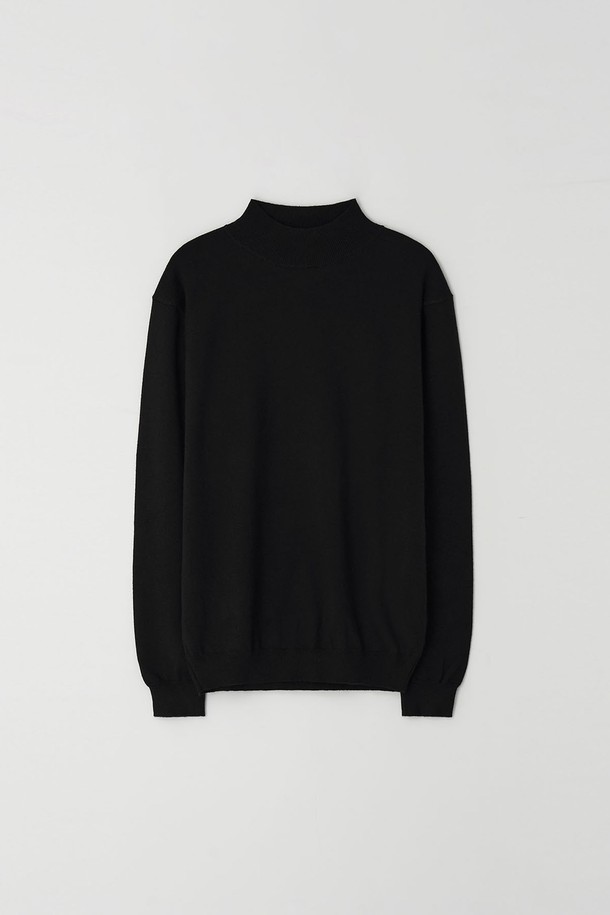 EZIO - 스웨터 - Standard Fit Basic Half-Turtleneck_Black