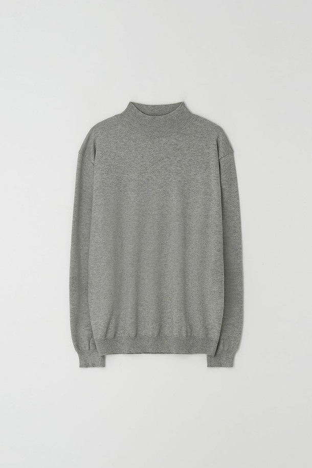 EZIO - 스웨터 - Standard Fit Basic Half-Turtleneck_Grey