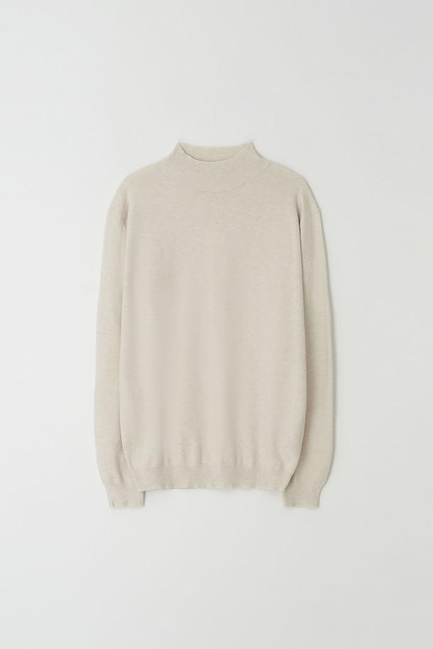 EZIO - 스웨터 - Standard Fit Basic Half-Turtleneck_Beige