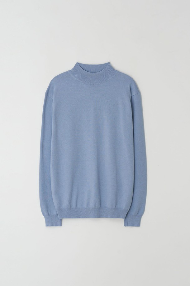 EZIO - 스웨터 - Standard Fit Basic Half-Turtleneck_Sky Blue