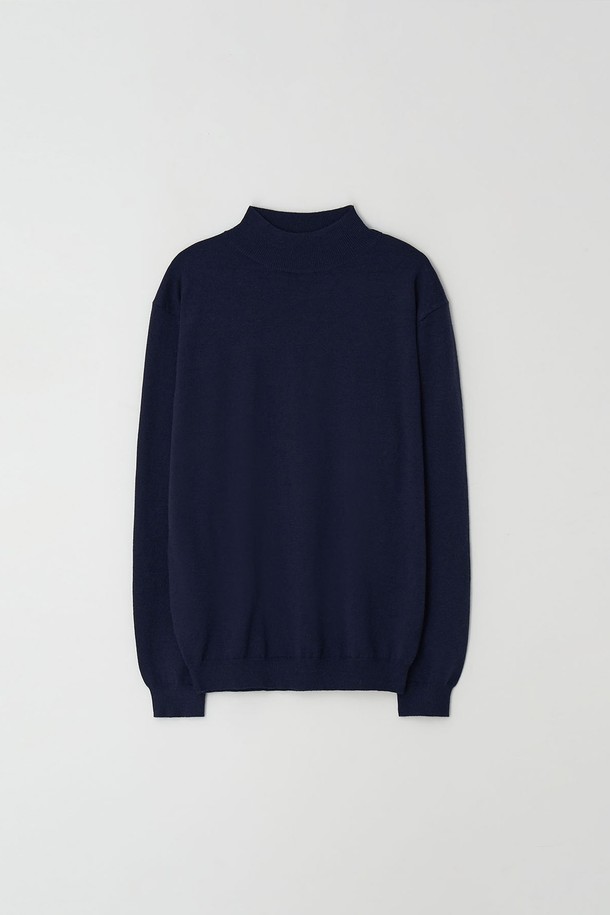 EZIO - 스웨터 - Standard Fit Basic Half-Turtleneck_Navy