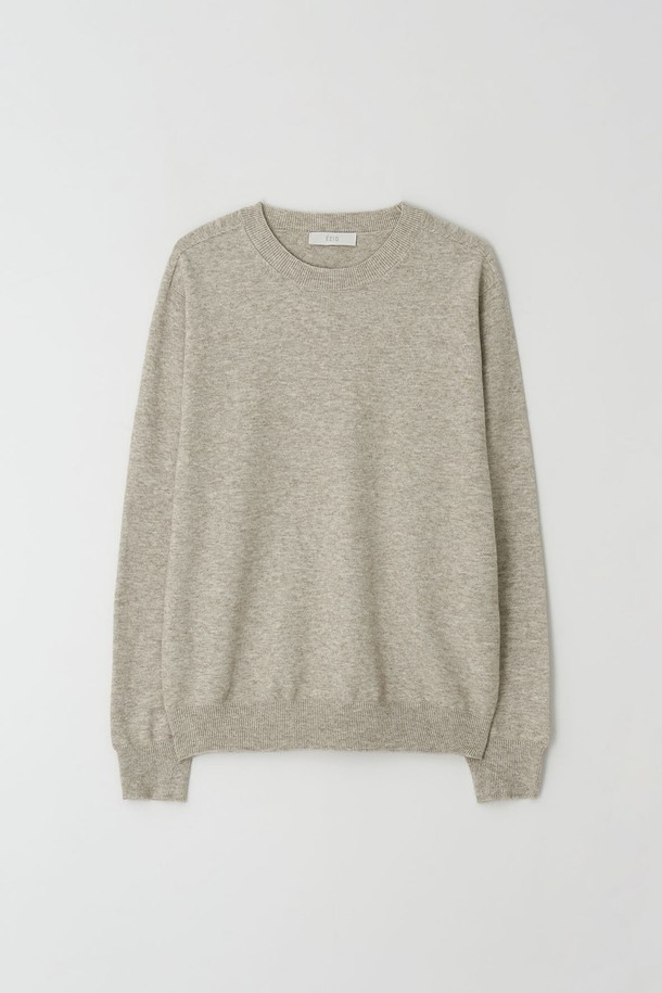 EZIO - 스웨터 - Wholegarment Cashlike Round Knit_Beige