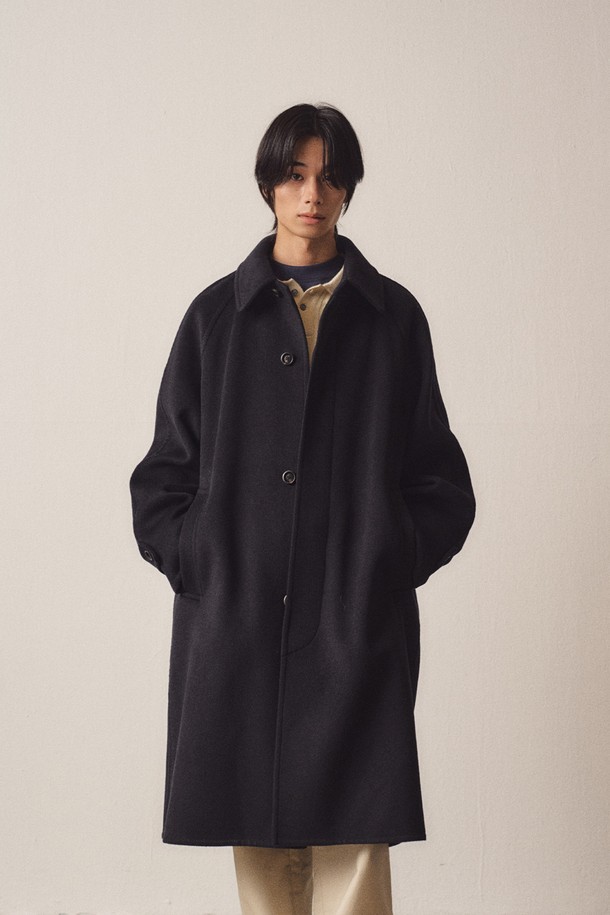 EZIO - 코트 - Cashmere Blend Handmade Classic Balmacaan Coat_Black