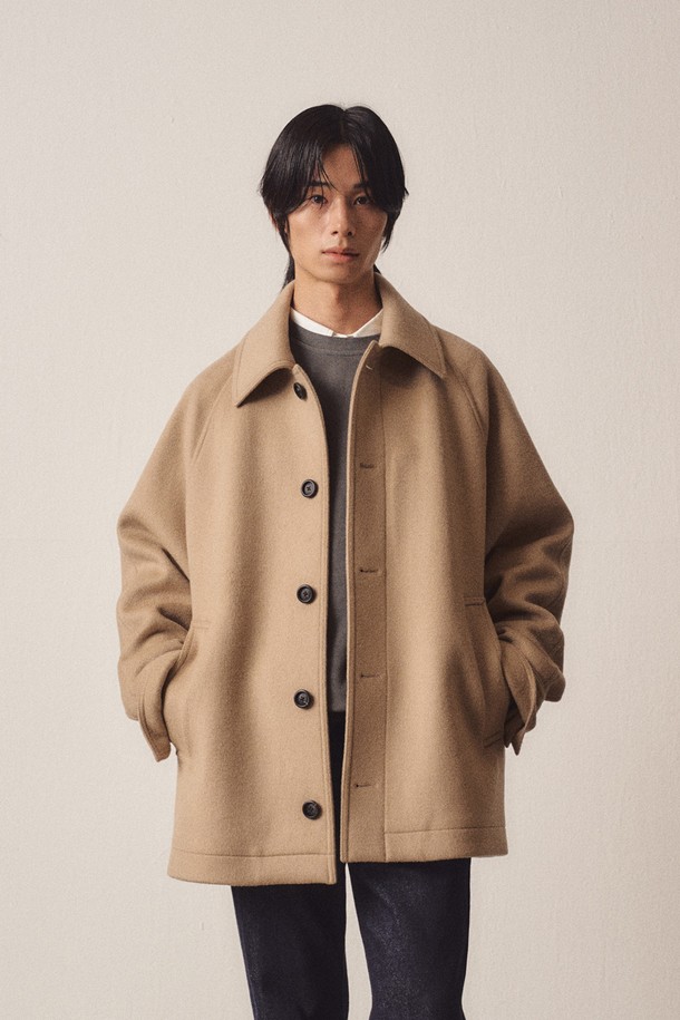 EZIO - 코트 - Cashmere Blend Soft Oversize Half Coat_Beige