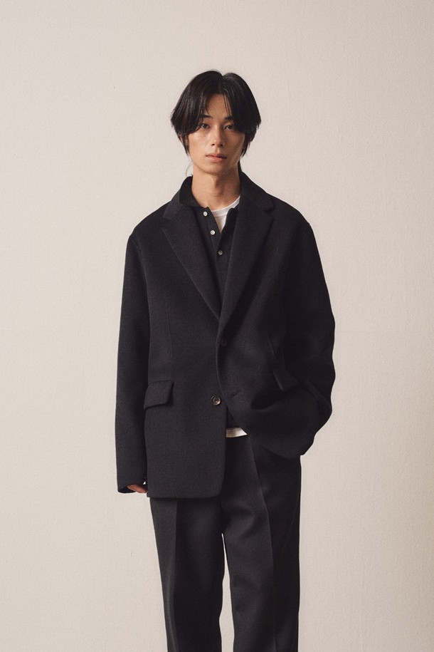 EZIO - 셔츠형자켓 - Cashmere Blend Handmade 2-Button Single Jacket_Black