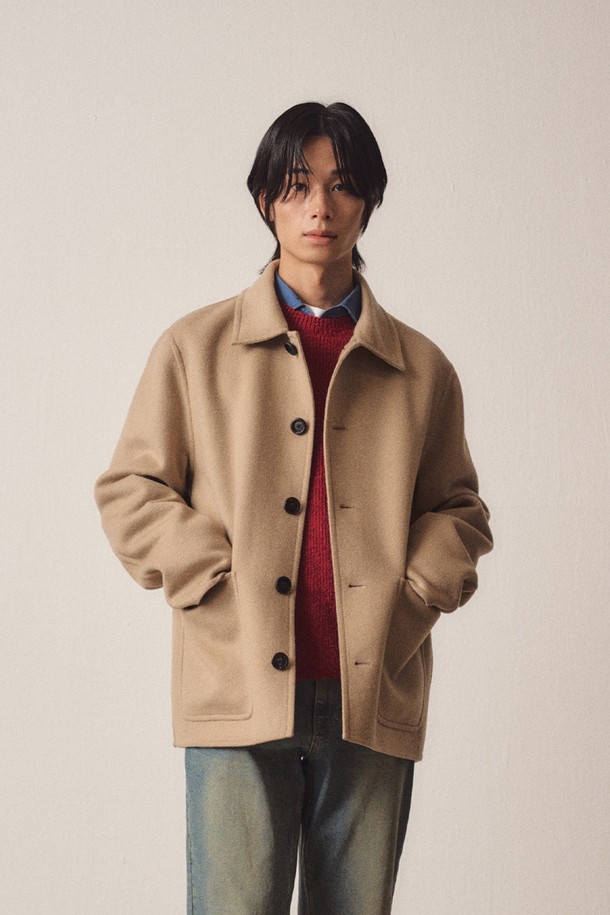 EZIO - 셔츠형자켓 - Cashmere Blend Handmade Patchpoket Jacket_Beige