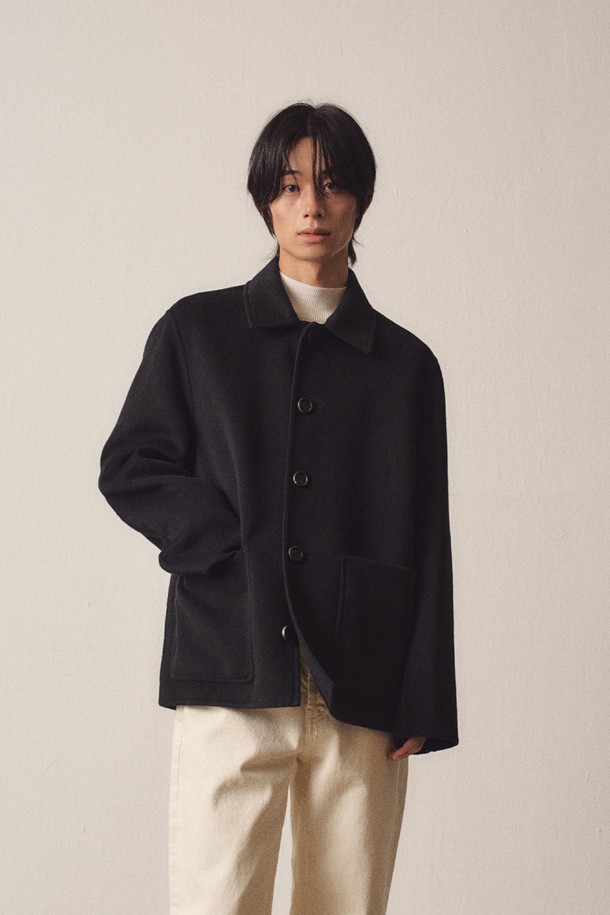 EZIO - 셔츠형자켓 - Cashmere Blend Handmade Patchpoket Jacket_Dark Navy