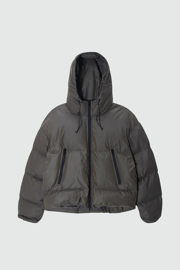 EZIO - 다운/패딩 - Mountain Short Puffer hoodie Padding_Charcoal