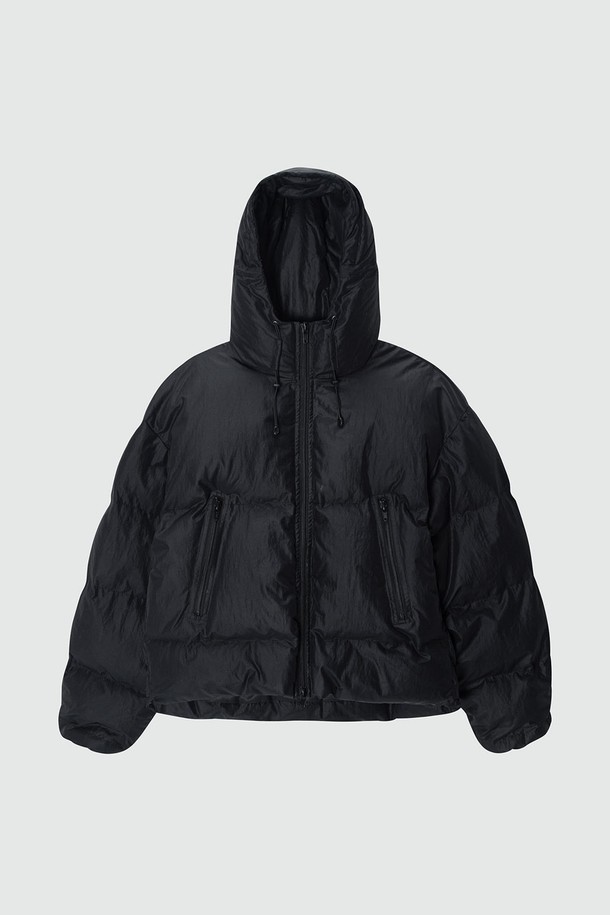 EZIO - 다운/패딩 - Mountain Short Puffer hoodie Padding_Black