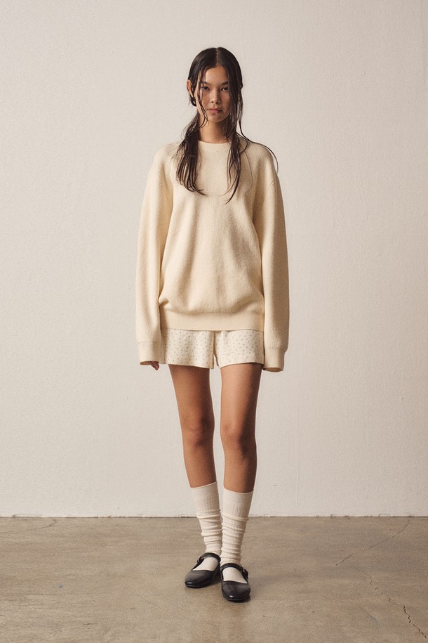 EZIO WOMEN - 스웨터 - W Soft Filling Round Knit_Ivory