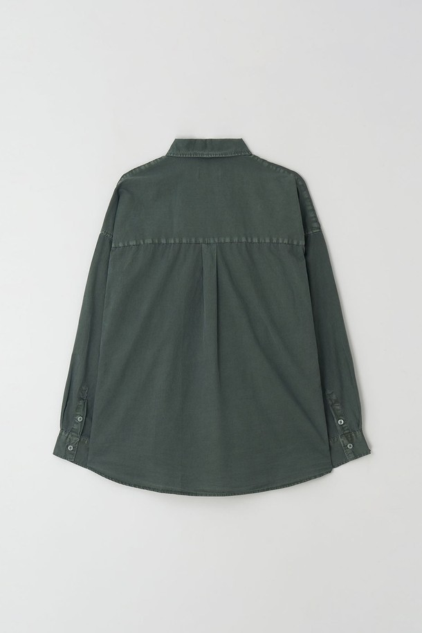 EZIO - 긴팔셔츠 - Vintage Pigment Casual Shirt_Green