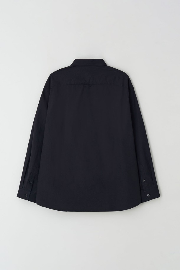 EZIO - 긴팔셔츠 - Simple Oversize twill shirt_Navy