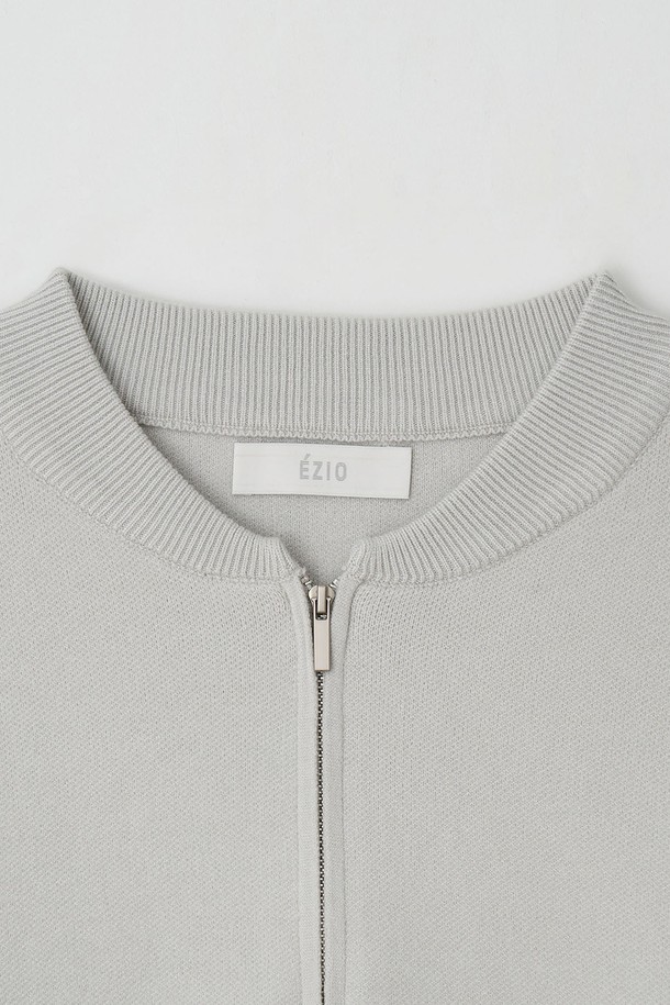 EZIO - 가디건 - Minimal 2-way Zip-up Cardigan_Grey