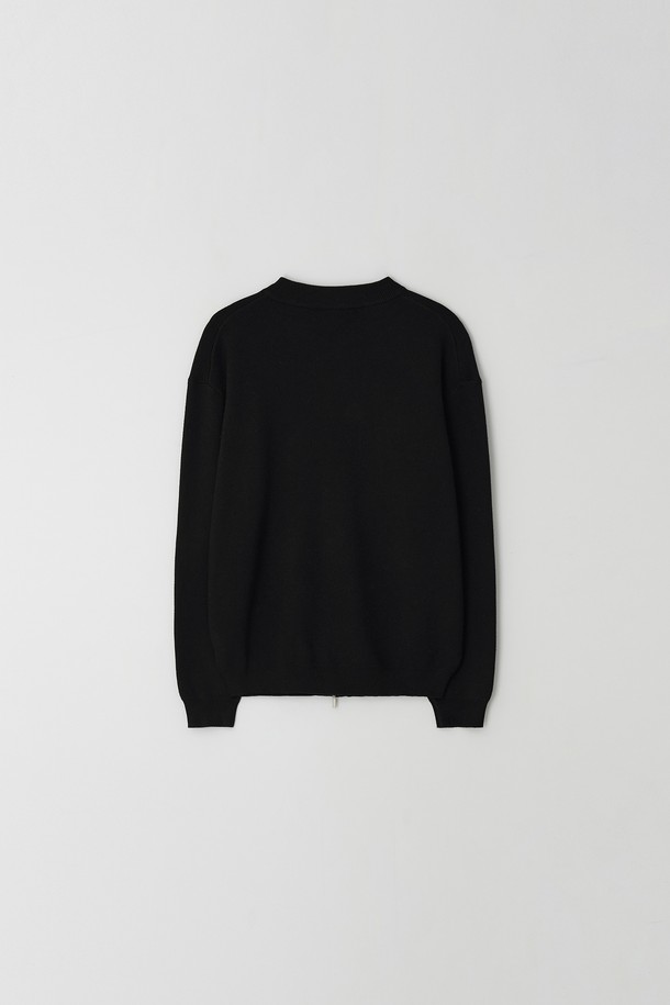 EZIO - 가디건 - Minimal 2-way Zip-up Cardigan_Black