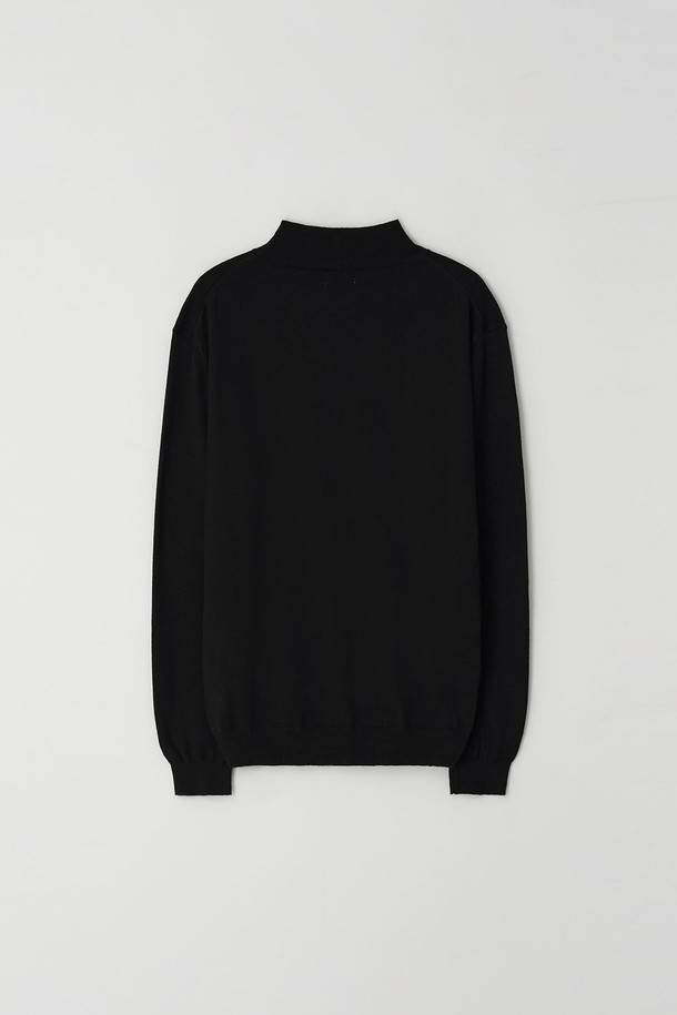 EZIO - 스웨터 - Standard Fit Basic Half-Turtleneck_Black