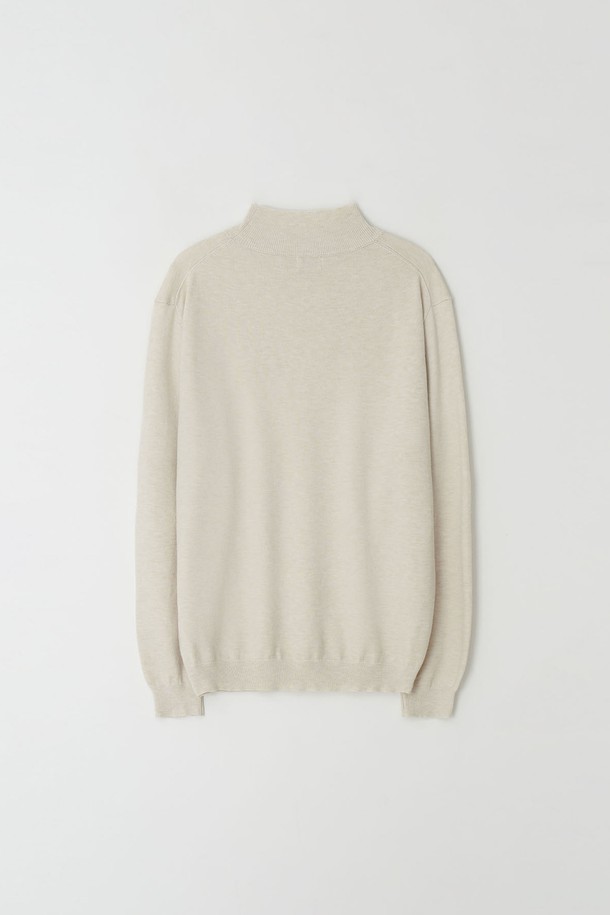 EZIO - 스웨터 - Standard Fit Basic Half-Turtleneck_Beige