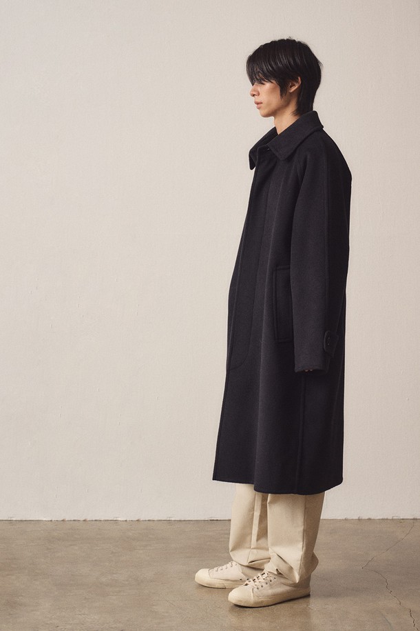 EZIO - 코트 - Cashmere Blend Handmade Classic Balmacaan Coat_Black