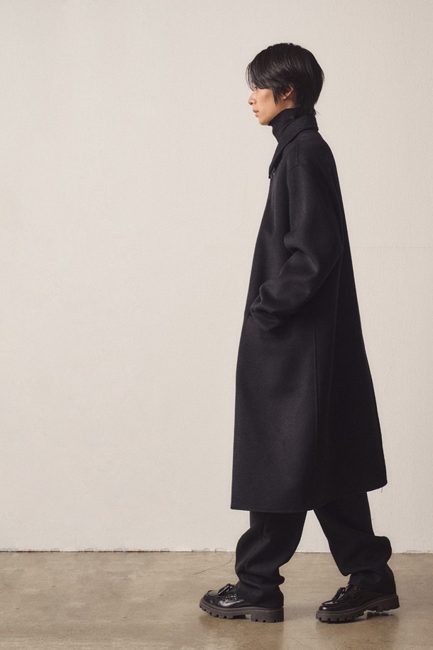 EZIO - 코트 - Cashmere Blend Handmade Single Mac Coat_Dark Navy