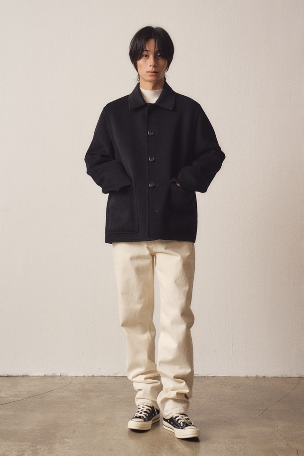 EZIO - 셔츠형자켓 - Cashmere Blend Handmade Patchpoket Jacket_Dark Navy