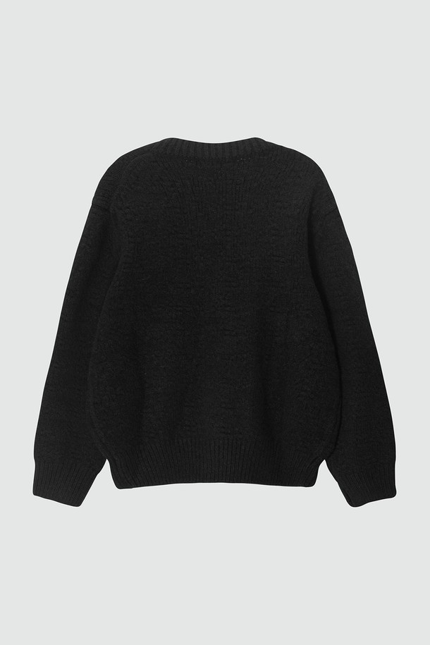 EZIO - 가디건 - Semi-over V-neck natural cardigan_Black