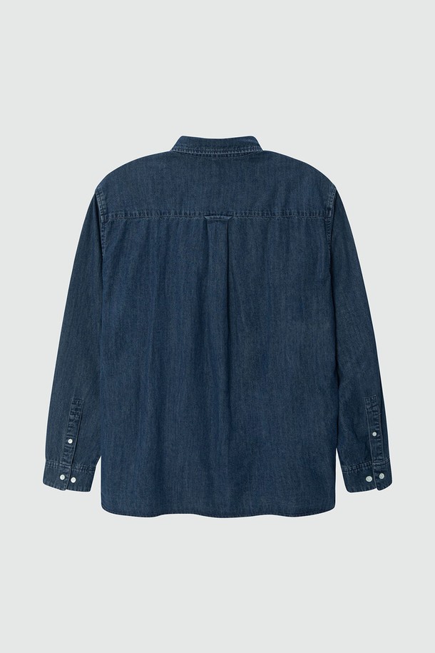 EZIO - 캐주얼셔츠 - Standard Natural Denim Shirt_Indigo