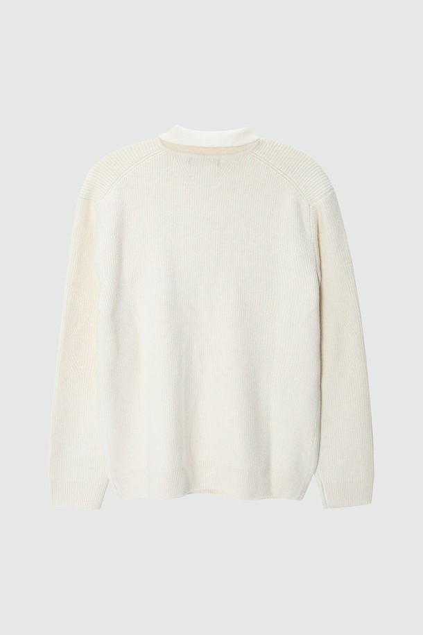 EZIO - 스웨터 - Loose Fit Daily Collar Knit_Ivory