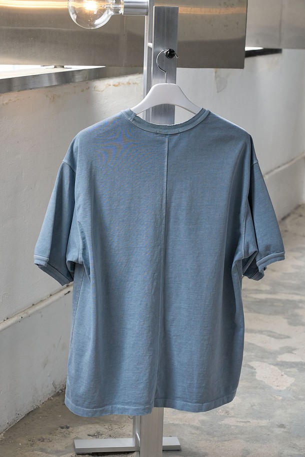 EZIO - 반팔티셔츠 - Vintage Pocket T-Shirt_Sky Blue