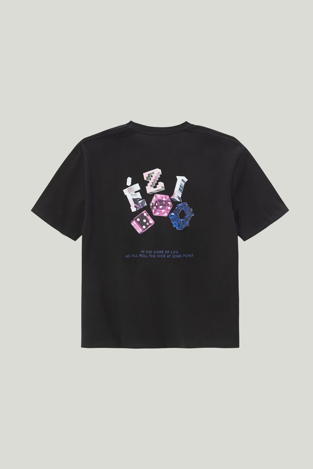 EZIO - 반팔티셔츠 - Graphic T-Shirt_Black Dice