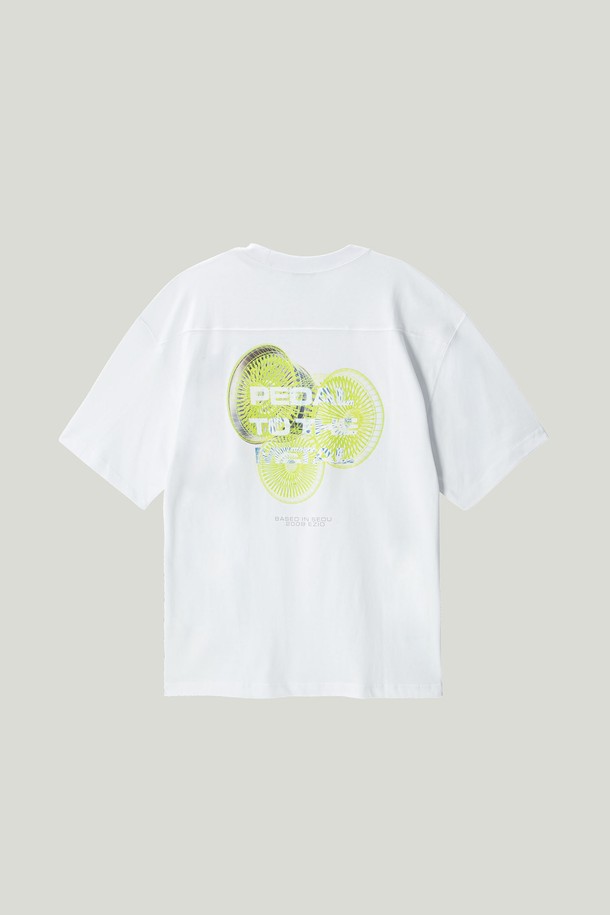 EZIO - 반팔티셔츠 - Basic Graphic T-Shirt_White Wheel