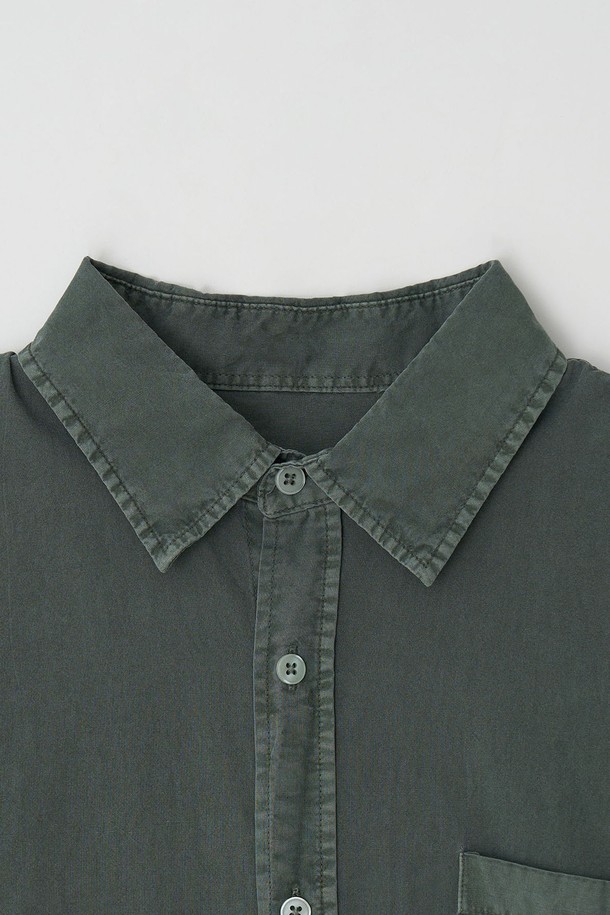 EZIO - 긴팔셔츠 - Vintage Pigment Casual Shirt_Green